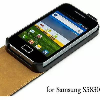 White Leather Flip Case For Samsung Galaxy Ace S5830 / S5830i UK Fast Free Post • £3.96