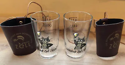 Set German Wine Taster Shot Glass Zell Mosel Cat Die Weinstadt Der Schwarze Katz • $9.99