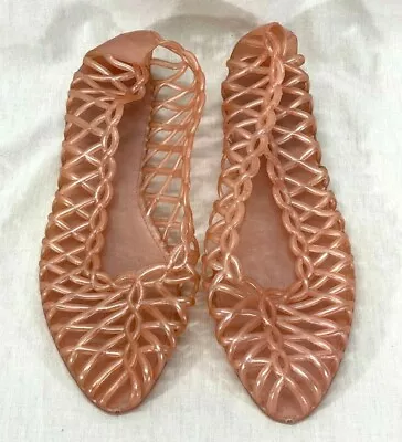 Vintage Pink  Jelly Sandals ROC Vintage 80s Made In Taiwan Size 8 • $49.99