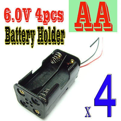 £6.25 • Buy 4 X Battery Holder Case 4x AA 6V With 6  Leads Box