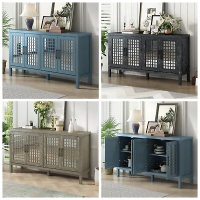 Retro Mirrored Storage Cabinet Buffet Sideboard With Door For Dining Room • $453.99