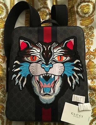 $998 • Buy Gucci Backpack Bag  Angry Cat Unisex Original $2100 Miami  Gift