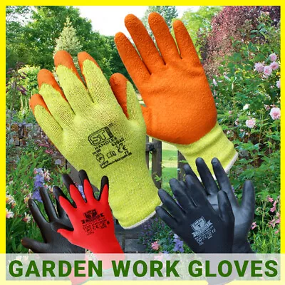 Gardening Gloves | Safety Protective Garden Work Latex Coated Ladies Men • £2.49