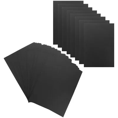 50 Sheets Black Cardstock Paper Chip Board Gift Wrapping Craft • £17.85