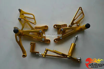 CNC Adjustable Rearset Foot Pegs Rear Set For Yamaha YZF R1 07-08 Racing Gold • $99.44