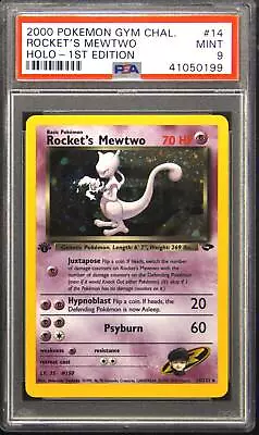 2000 14 Rocket's Mewtwo 1st Edition Holo Rare Pokemon TCG Card PSA 9 • $290