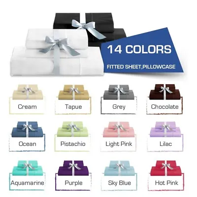 $23 • Buy SINGLE-KS-DOUBLE-QUEEN/KING Bed FITTED SHEET(Fitted & Pillowcases)(NO FLAT)