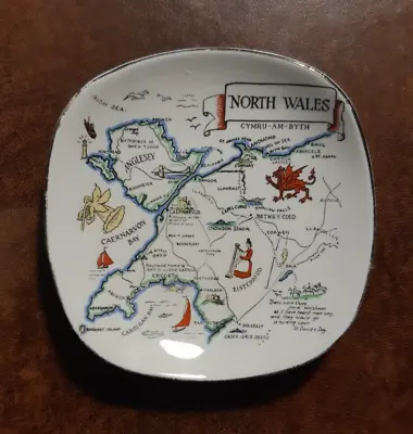 £2.99 • Buy North Wales Map Vintage Pin China Dish Souvenir Ornament