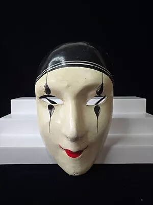 VIntage   TRAGICOMICA  Pierrot Authentic Venetian Mask In Papier Mache VENEZIA • $8.99