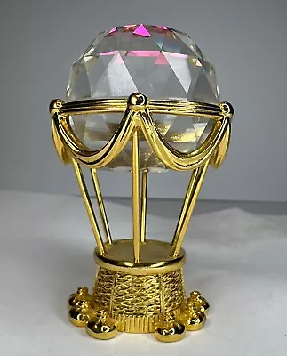 Stunning SWAROVSKI Trimlite HOT AIR BALLOON Multi-Color Crystal Gold Trim EUC 3  • $65