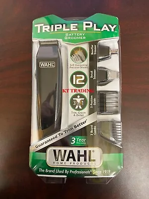 WAHL 3-In-1 Nose Ear Beard Hair BATTERY GROOMER Precision Blade Detailer Trimmer • $40.38