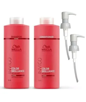 £30.90 • Buy Wella INVIGO Brilliance Shampoo And Conditioner COARSE With Pumps (2 X 1000ml)