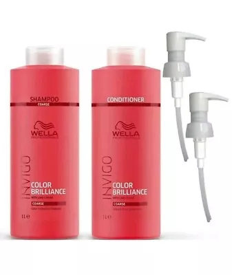 £30.90 • Buy Wella INVIGO Brilliance Shampoo And Conditioner COARSE With Pumps (2 X 1000ml)