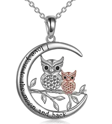 I Love You To The Moon And Back Owls Necklace • $6