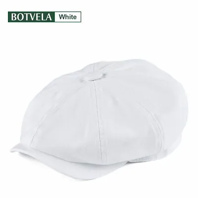 Botvela 100% Cotton Twill Mens Newsboy Cap Gatsby Beret Driving Golf Cabbie Hats • $12.99