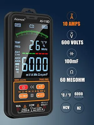 Smart Digital Multimeter Auto-Ranging Voltmeter Electrical Tester  • $29.76