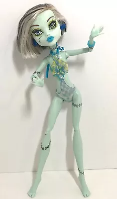 Monster High Skull Shores Frankie Stein Articulated Doll Mattel Blue Swimsuit. • $24.99