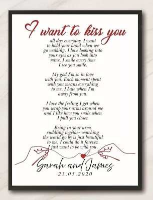 Personalised I Love You Poem Valentines Gifts For Her Him Wife Husband SP231 • £7.99