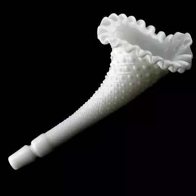 Fenton Diamond Lace Milk Glass Epergne Horn Vintage 1960s Glass One Horn Only • $25.99