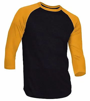 Dream USA Men's Casual 3/4 Sleeve Baseball Tshirt Raglan Jersey Shirt • $16.99