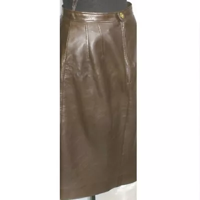 CHANEL Leather Skirt 38 Authentic Women Used From Japan • £301.77