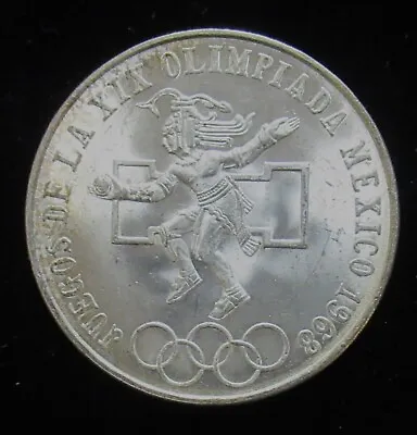 1968 Mexico 25 Pesos Juegos De La XIX Olimpiada Olympics Silver Coin Beautiful • $23