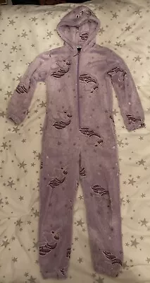 Girls 1Onesie Onesey Pyjamas All In One Fleece Hooded Jumpsuit Playsuit Unicorn • £2