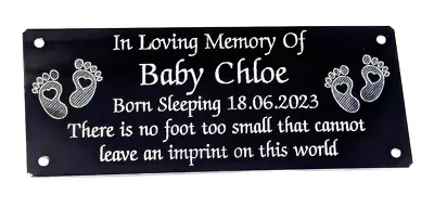 BABY MEMORIAL BENCH PLAQUE PERSONALISED GRAVE MARKER SIGN ANY WORDING 5 X2  • £9.49