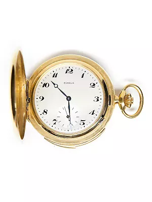 Gubelin 18k Yellow Gold 55mm Hunter Case Minute Repeating Pocket Watch C. 1940s • $7345