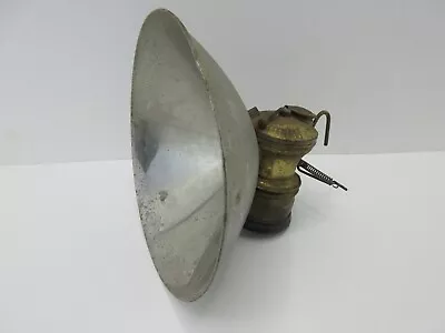 Vintage Miners Carbide Helmet Lamp Autolite Brand Brass 7  Reflector • $59.45