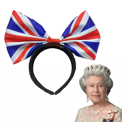 Classic Union Jack Hairband Alice Headband With Large Bow Tie For Men And Women • £6.48