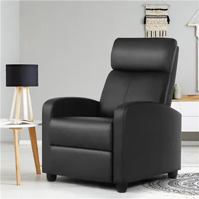 Black PU Leather Recliner For Living Room Bedroom Home Theater Modern Recliner • $129.99