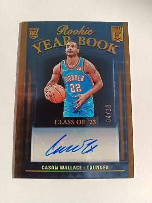 2023-24 Panini Donruss Elite Cason Wallace Gold Rookie Yearbook Auto #04/10 • $45