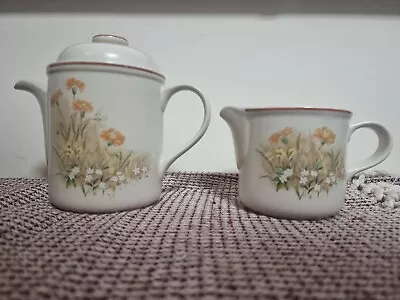 Vintage M&s Marks & Spencer Field Flowers Small Tea/coffee Pot & Milk Jug Exccon • £19.99