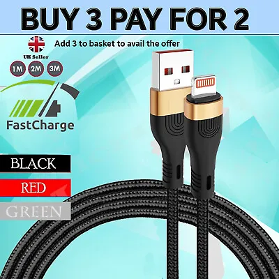 For IPad 10.2  7th 8th 9th Gen Fast USB Charger Cable Data Sync Lead 1m 2m 3m • £2.95