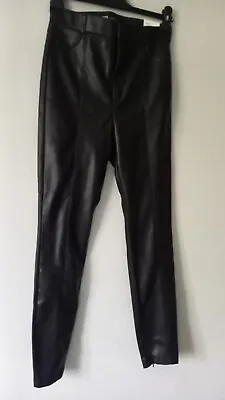 Bnwt Zara Black Faux Leather Leggings Size M • £12