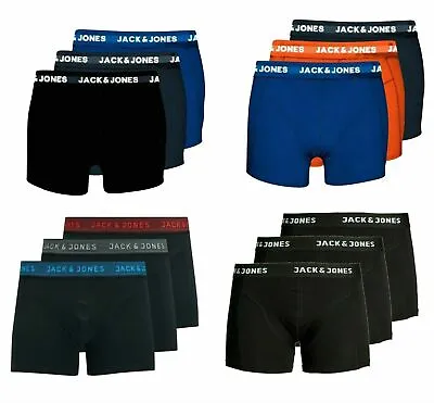 £17.99 • Buy New Mens Jack & Jones Boxer Shorts Cotton Stretch Underwear Trunks 3 Pack