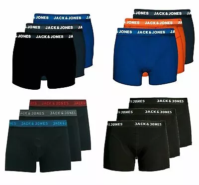 New Mens Jack & Jones Boxer Shorts Cotton Stretch Underwear Trunks 3 Pack • £17.99