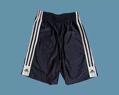 Adidas Vintage Mens Silky Basketball 8” Shorts Lined Navy Blue  Md 234370-2008 • $27.88