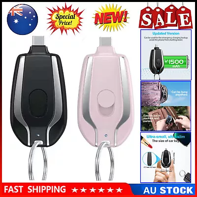 $16.99 • Buy Keychain Portable Mini Power Bank Emergency Pod Charger For Phone 1500mAh Type-c