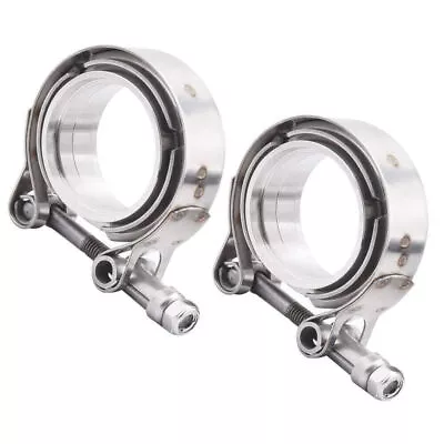 $28.79 • Buy 2PCS 3.5  Stainless Steel V-Band Bolt Clamp Kit Male/Female For Turbo Vband