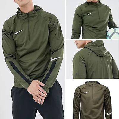 NWT Nike Shield Squad Drill Top Reflective Hoodie Jacket AA9612 325 S 130$ RARE • $102.77