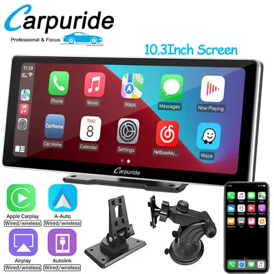 Carpuride 10.3  Touchscreen Car Stereo Radio Wireless Apple Carplay Android Auto • $428.99