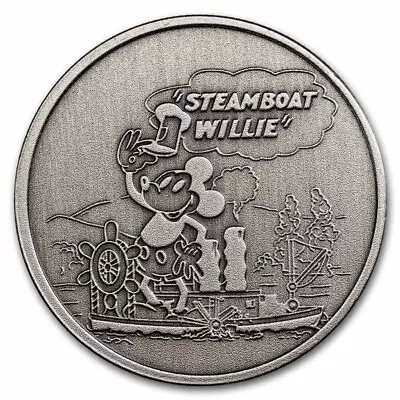 1 Oz Silver Round - Steamboat Willie (Antiqued) • $44.53