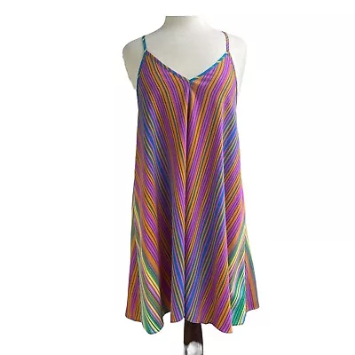 Amanda Uprichard Rainbow Stripe Swing Dress Medium • $50