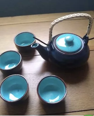 Miniature Japanese ORIENTAL HERBAL TEAPOT SET. Preowned Good Condition • £7.50