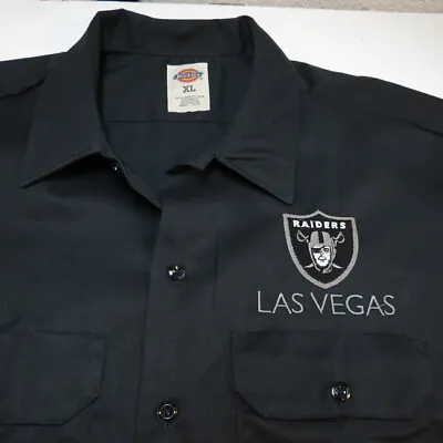 NEW LAS VEGAS RAIDERS FOOTBALL DICKIES Embroidered WORK SHIRT All Sizes  Oakland • $49.95