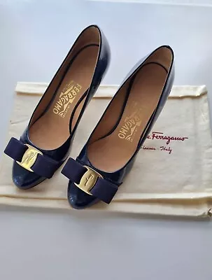 Salvatore Ferragamo Carla Patent Leather Pumps Size 3.5D • $288