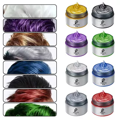 8 Colors Unisex Hair Color Wax Mud Dye Styling Cream DIY Coloring Modeling 100g • $10.37