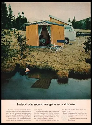 1969 VW Volkswagen Campmobile Van  Photo Print Ad-Vintage Man Cave Garage Decor • $7.96
